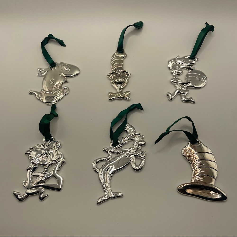 2004 Burger King Cat in The Hat Offical Movie 6 Silver-Plated Ornament Dr. Suess